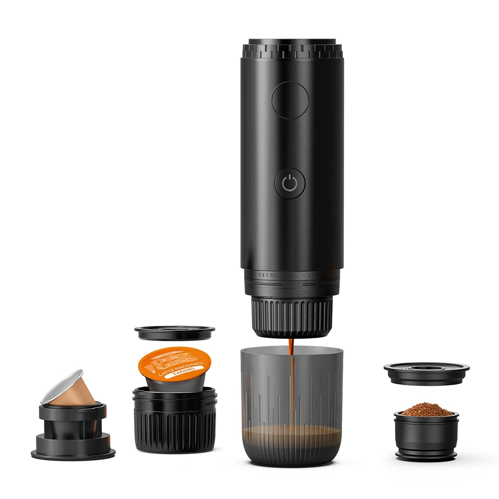 Wireless Electric Portable Espresso Coffee Machine 3-in-1 Travel Coffee Maker for Car & Camping Coffee