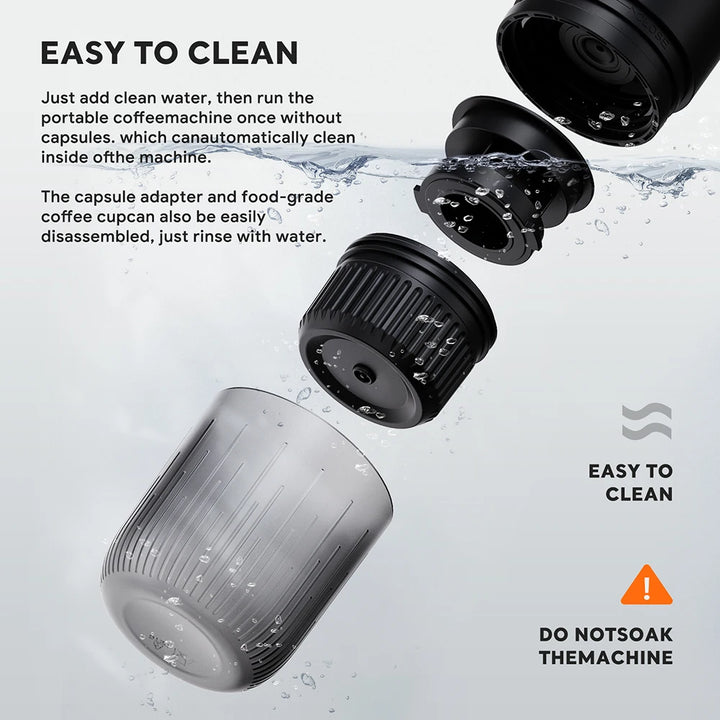 Wireless Electric Portable Espresso Coffee Machine 3-in-1 Travel Coffee Maker for Car & Camping Coffee