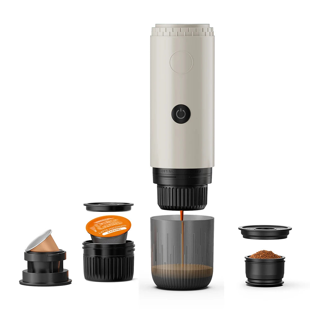 Wireless Electric Portable Espresso Coffee Machine 3-in-1 Travel Coffee Maker for Car & Camping Coffee